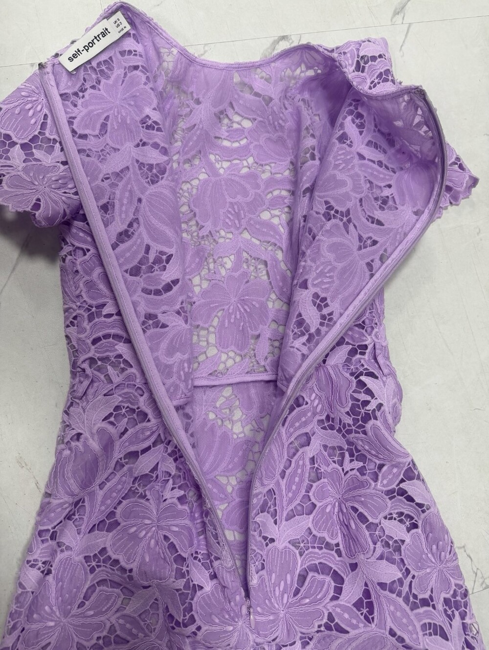 Self Portrait Lilac Lace Midi Dress - Picture 12 of 16